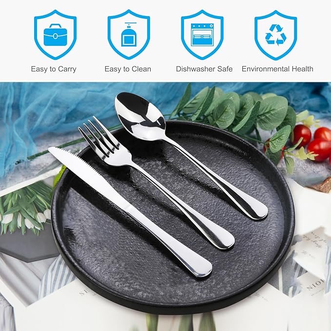 Travel Utensils With Case, Stainless Steel Reusable Portable Utensils Set With - Image 2