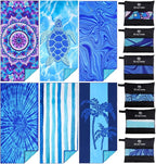 6 Pack Microfiber Thin Lightweight Beach Towel Oversized 71x32 Extra Large Sand by Qinqinamu