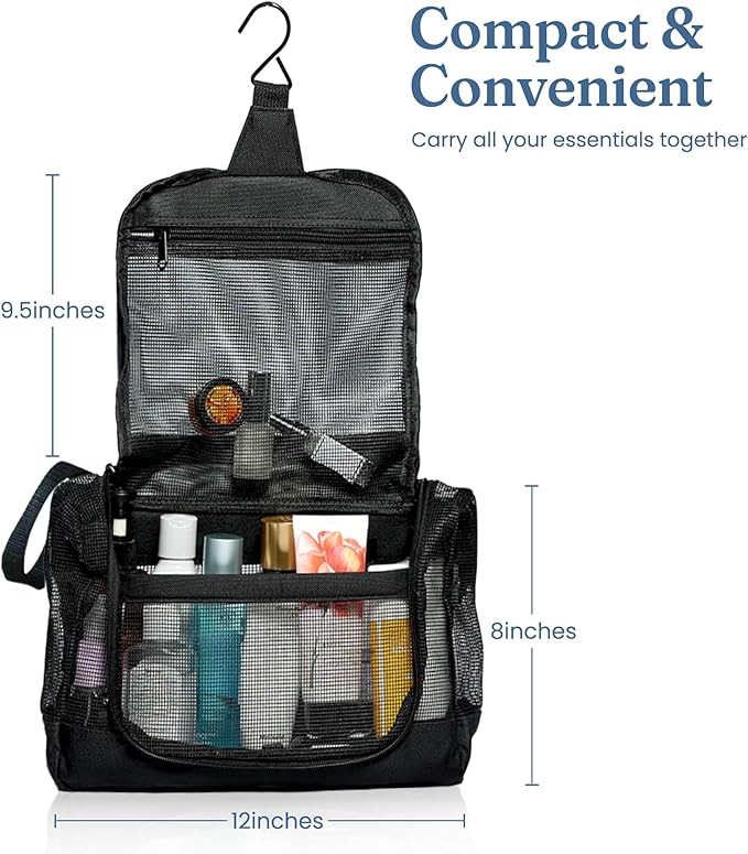 The Fine Living Portable Latex Mesh Shower Caddy Tote Bag, Gym Shower Caddy - Image 2