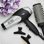 Hot Tools Pro Artist Turbo Styling Hair Dryer | Lightweight and Quiet, Silver/Black, 1 Count (Pack of 1)
