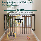 Cumbor 29.2–43" Baby Gate for Stairs, Wall-Mounted, Expandable No Bottom Bar - Image 9