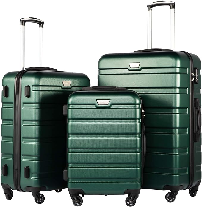 Coolife Luggage 3 Piece Set Suitcase Spinner Hardshell Lightweight TSA Lock by COOLIFE