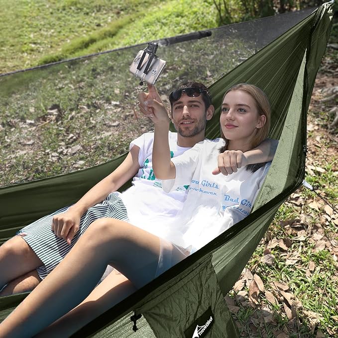 Camping Hammock with Mosquito Net and Ridge Rope, Extra Large - Image 8