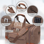Men'S Duffle Bag For Travel, Expandable Canvas Duffel Bags Overnight Weekend - Image 5