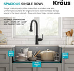 KRAUS Forteza 32-inch Undermount Single Bowl Granite Kitchen Sink in Grey - Image 3