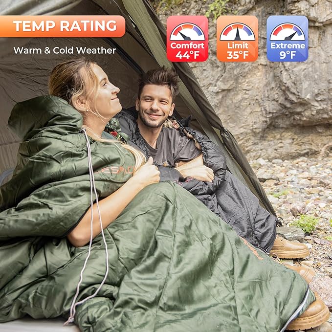 KingCamp Sleeping Bag for Adults, Cold Weather & Warm Extra Wide Big & Tall XL - Image 5