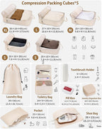 Compression Packing Cubes 12 Set, Suitcase Organizers, Extendable Packing Cubes - Image 2