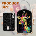Bright Colourful Giraffe Leather Luggage Tag - Image 2