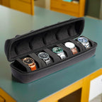 Hard Watch Travel Case, 5 slot Watch Roll Case Storage and Organizer - Image 2