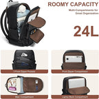 Shrrie Laptop Backpack for Women, Vegan Leather Backpack Work Computer - Image 3