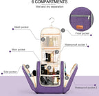 Hanging Travel Toiletry Bag for Women and Men, 6 Organizer Compartments, Extra Large Toiletries Bag, Bathroom Cosmetic Bag, Water-resistant Makeup Bag, Holds Full-Size Shampoo, Purple
