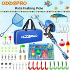 ODDSPRO Kids Fishing Pole Pink, Portable Telescopic Fishing Rod and Reel Combo - Image 2