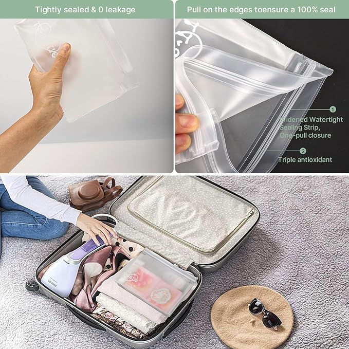 5 Pack Clear Toiletry bags, TSA Approved Quart Size Zipper Bags, PEVA Material - Image 4