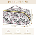 MNSRUU Makeup Organizer Bag, Travel Makeup Bags, Pink Floral Cosmetic Case, Large Capacity, Scratch Resistant, Lightweight