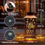 Homemory Mushroom Solar Lanterns Waterproof, Metal Hanging Hollowed-Out Metal - Image 3