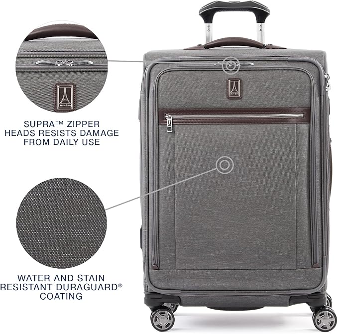 Travelpro Platinum Elite Softside Expandable Checked Luggage, 8 Wheel Spinner - Image 3