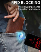 Mens Wallet Bifold Genuine Leather RFID Blocking Wallet - Image 4