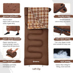 KingCamp Sleeping Bag for Adults, Cold Weather & Warm XL Big and Tall Flannel - Image 3