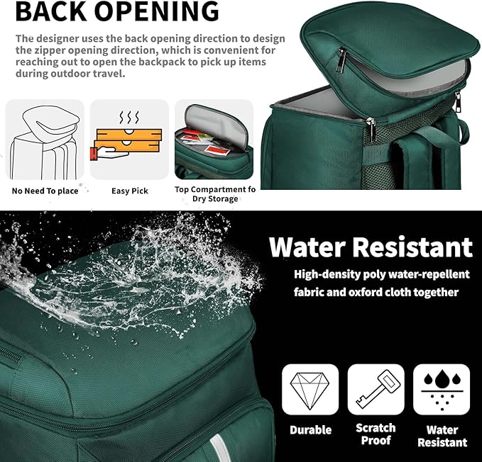 Backpack Cooler Insulated Leak Proof 35 Cans, 2 Insulated Compartments Thermal - Image 4