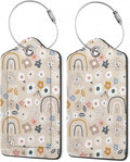 2Pcs Luggage Tag for Suitcase Boho Flowers Rainbow Cute Suitcase Tag by Gearsly