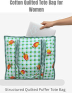 Cotton Quilted Tote Bag for Women – Large Beach & Travel Tote - Image 5