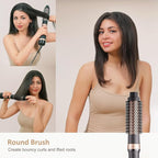 Hair Dryer Brush Set, DAILYLIFE Blow Dryer Brush with 5 Attachments, Multi Hair Styler for Salon Blowouts, Volumizing, and Straightening, Ionic Function, Frizz Free, with Glove