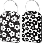 Vintage Groovy Flowers Luggage Tag by iapodiad