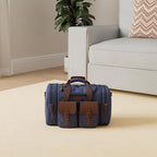 Wildroad 50L Travel Duffel Bag, Expandable Canvas Genuine Leather Duffle Bag - Image 2