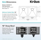KRAUS Standart PRO™ 33-inch 16 Gauge Undermount 50/50 Double Bowl Stainless - Image 4