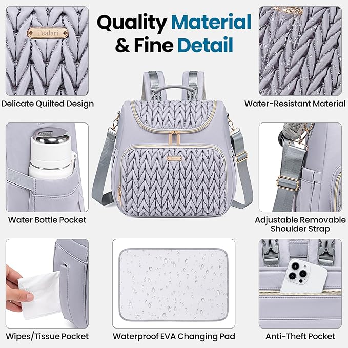 4 in 1 Convertible Diaper Bag Backpack, Waterproof Baby Diaper Bag - Image 5