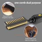 Dan Technology 500℉ hot Comb,60 Min Auto-Off Hair Straightener Comb,7 Temperatures Adjustable Ceramic hot Comb,Electric Pressing Comb for Natural Black Hair