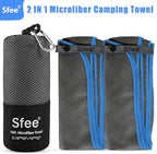Sfee 2 Pack Microfiber Travel Towel, Quick Dry Towel Camping Towel Beach Towel - Image 2