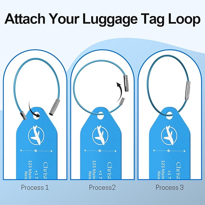 4 PCS Personalized Metal Luggage Tag – Personalized Engraved Suitcase Tag - Image 3