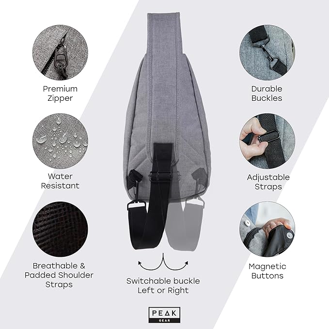 Peak Gear Travel Sling Bag. Compact Crossbody Bag | Lighter and Smaller than a - Image 4