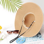DRESHOW Beach Hats for Women Big Straw Wide Brim Summer Hat Floppy Foldable - Image 6