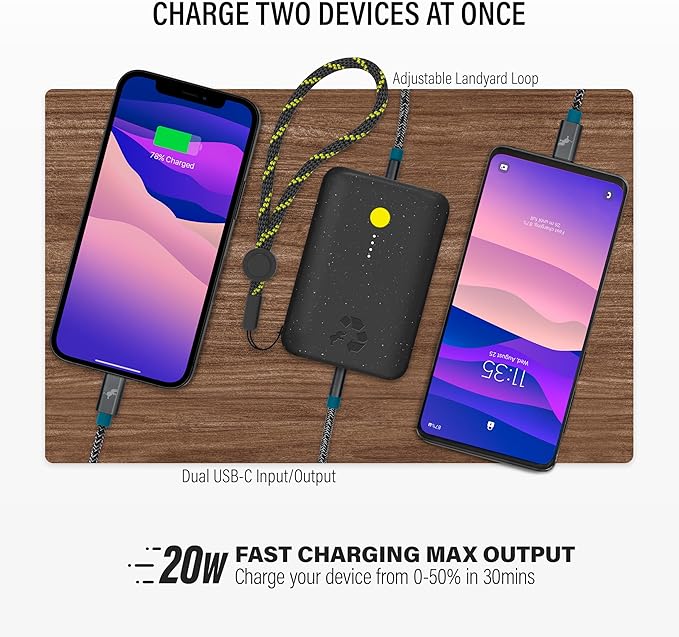 Nimble Champ Portable Charger, 000mAh Power Bank Fast Charging, 20W Dual USB-C - Image 3