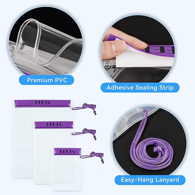 HEETA 5-Pack Clear Waterproof Dry Bag, Water Tight Cases Pouch Dry Bags - Image 5