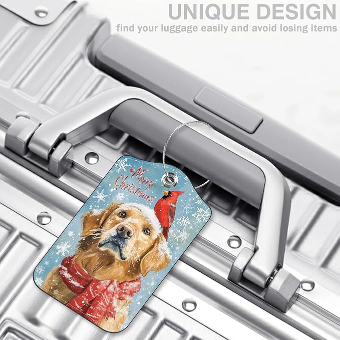 Christmas Dog and Red Cardinal Bird Set of 2 Luggage Tags - Image 5
