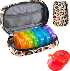 Serfeymi Weekly Travel Pill Organizer 2 Times A Day AM PM Upgraded Rainbow Pill by Serfeymi