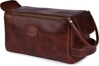LEATHER VILLAGE Premium Leather Travel Toiletry Bag - Image 2