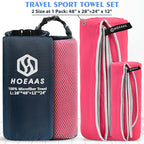 HOEAAS 2 Pack Microfiber Camping Towels, Quick Dry Towel, Super Absorbent Ultra - Image 2