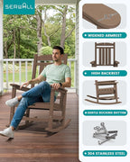 SERWALL Outdoor Rocking Chair Set of 2, HDPE Patio Rocking Chair All-Weather - Image 5