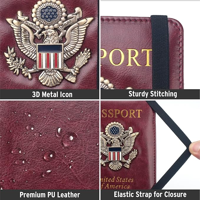 Passport Holder for Travel Women Men, Passport Wallet RFID Blocking US Passport - Image 5