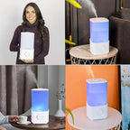 BlueHills Premium 2300 ML XL Large Essential Oil Diffuser Humidifier Combo for Large Room Home Huge Coverage Area 2 Liter Extra Big Capacity Huge Diffuser with Décor LED Lights Square White - L001