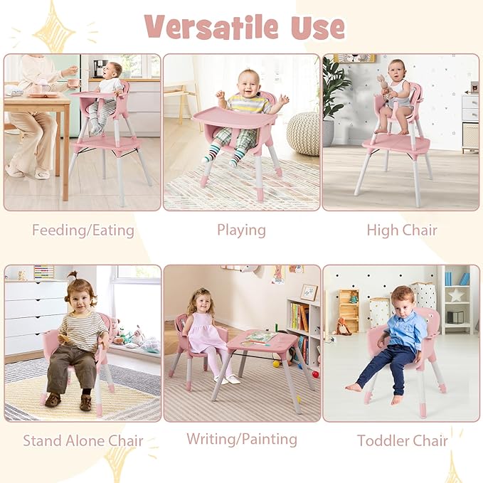 HONEY JOY 5-in-1 High Chair, Convertible Highchair - Image 7