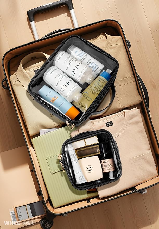 2pcs Clear Toiletry Bag TSA Approved Travel Bag, Carry On - Image 4