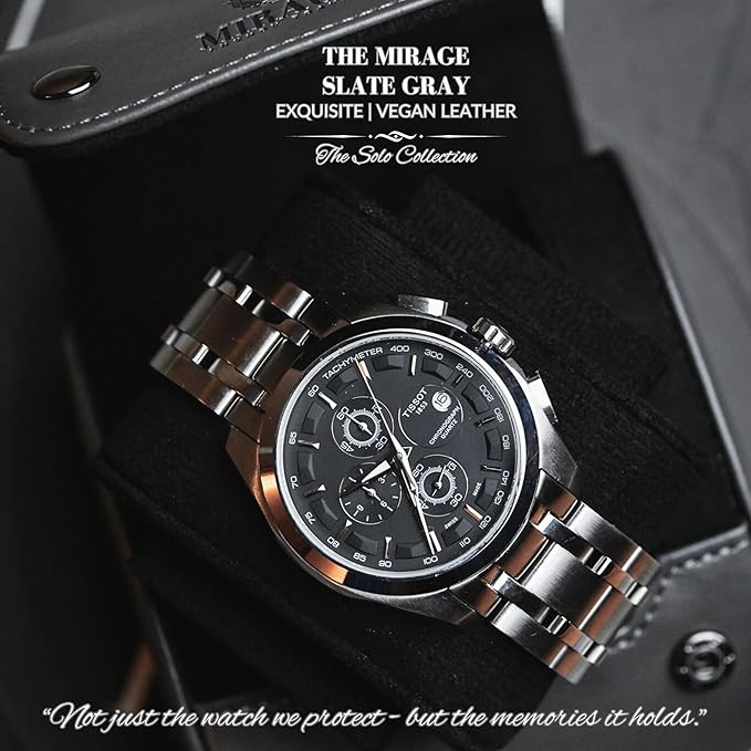 Single Watch Roll Case Watch Travel Case Box 1 Watch Display Case Slate Gray - Image 5
