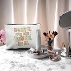 Nogrit Makeup Bag Linen, Multifunctional Cosmetic Case, Perfect for Makeup & Toiletry, Teacher-23, Zipper Closure, 10 x 7.5 inches