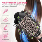 5 in 1 Dual Voltage Hot Air Styler - Professional Hair Dryer Brush for Fast Drying, Curling, Straightening & Volumizing | Low Heat Damage + Negative Ions + Travel-Friendly