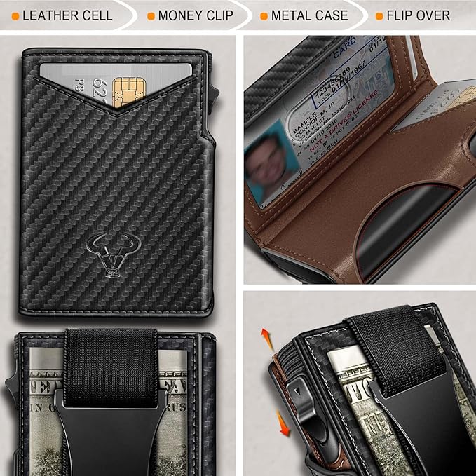 BULLIANT Men Wallet Gift Boxed, Slim Front Pocket Wallet Money Clip Card Holder - Image 4